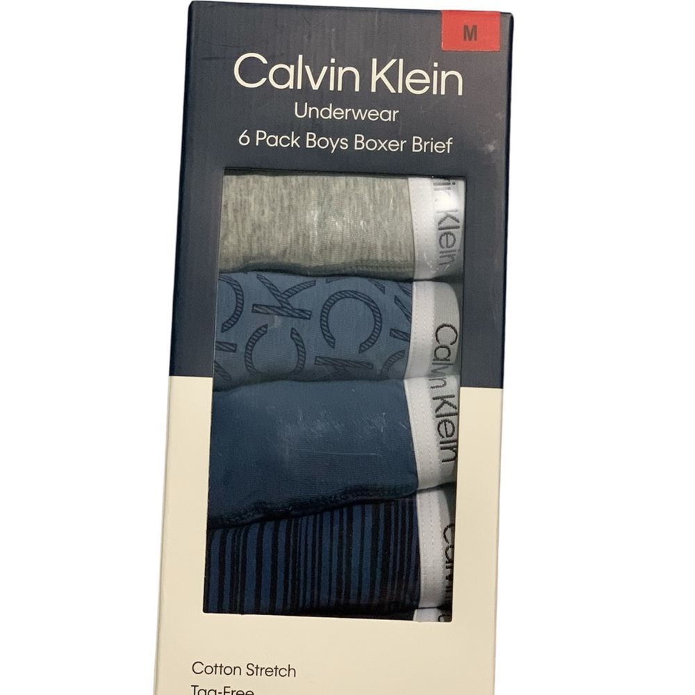 Calvin Klein Boys Boxer Briefs 6-Pack - Blue and Gray